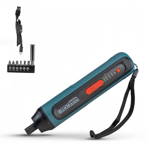 BORMANN BCD1050 Κατσαβίδι Μπαταρίας 3.6V,Li-Ion,4Nm,250rpm,3 Θέσεις Ροπής,Led,Σετ Αξεσουάρ *