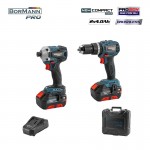 BORMANN Pro BBP5003 Σετ Δραπ/βιδο Κρουστικό Compact Brushless 20V & Παλμικό Κατσαβίδι & X2 Μπαταρίες  *