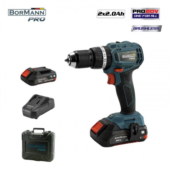 BORMANN Pro BBP5144 Σετ Δραπανοκατσάβιδο Compact,Brushless μπαταρίας 20V,Li-Ion με 2 Ταχύτητες  *