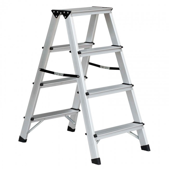 BORMANN Pro BHL9035 Σκάλα Αλουμινίου 2x4 Αντιολισθητικά Σκαλιά Και Ιμάντες Ασφαλείας *