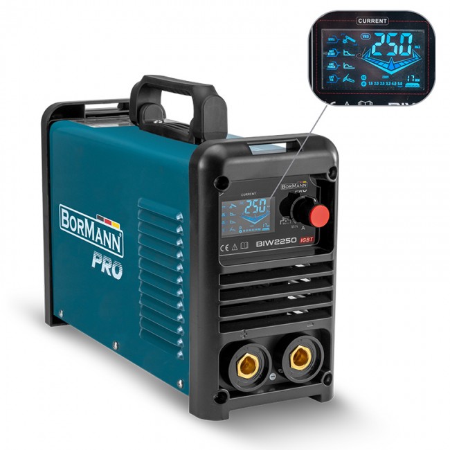 BORMANN Pro BIW2250 Ηλεκτροκόλληση Inverter Απόδοση 250Α/60%,Ψηφ.Οθόνης,Μεγ.Ηλεκτρόδιο 5mm *