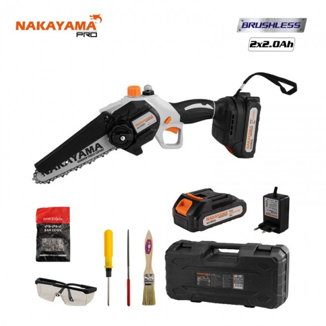 NAKAYAMA EC1100 Κλαδευτικό Αλυσοπρίονο Μπαταρίας 21V,Brushless,Λάμα 15cm,1kg  *