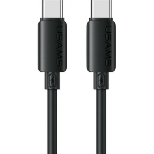 Usams USB 2.0 Cable USB-C male - USB-C 60W Μαύρο 1m SJ787USB01