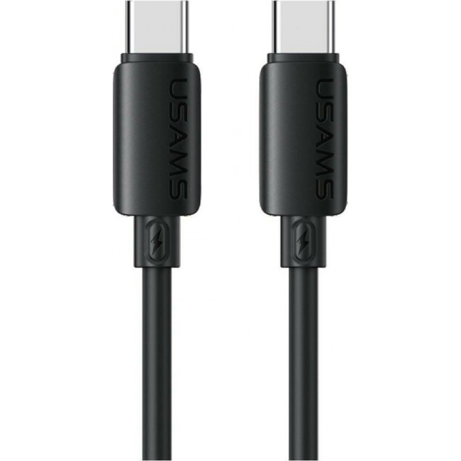 Usams USB 2.0 Cable USB-C male - USB-C 60W Μαύρο 1m SJ787USB01
