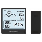 Powertech PT-1657 Ασύρματος Μετεωρολογικός Σταθμός Ψηφιακός Επιτραπέζιος / Επίτοιχος Μαύρος
