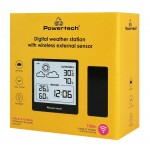 Powertech PT-1657 Ασύρματος Μετεωρολογικός Σταθμός Ψηφιακός Επιτραπέζιος / Επίτοιχος Μαύρος