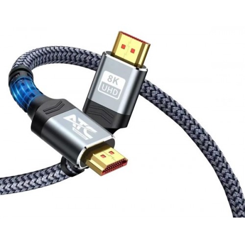 ATC HDMI 2.1 Ultra High Speed 48Gbps 4K 120Hz HDR VRR Cable HDMI male - HDMI male 1.5m Μαύρο 02.001.0104