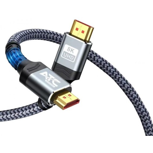 ATC HDMI 2.1 Ultra High Speed 48Gbps 4K 120Hz HDR VRR Cable HDMI male - HDMI male 1.5m Μαύρο 02.001.0104