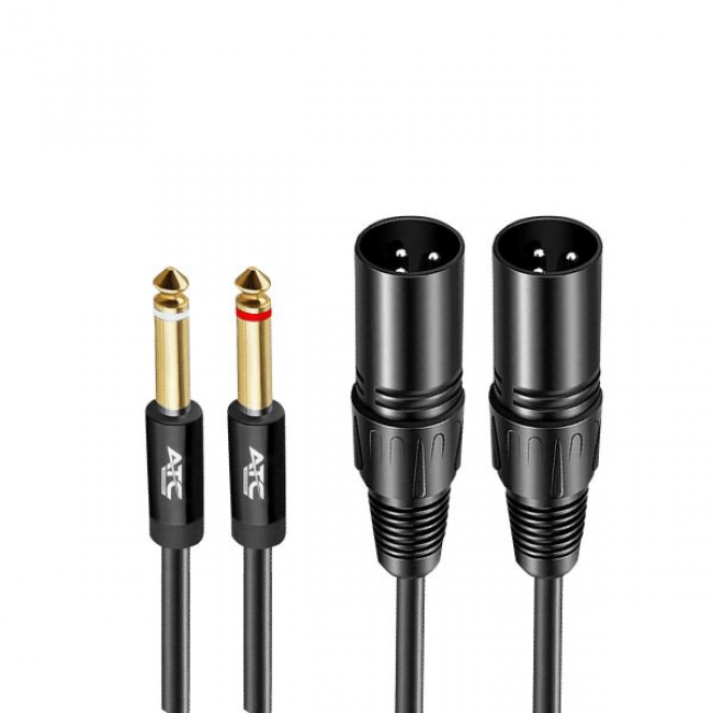 ATC Cable 2 x XLR male - 2 x 6.3mm male Χρυσό 2m (02.008.0138)*
