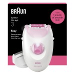 Braun Silk Epil 3 Αποτριχωτική Μηχανή Epilator με 2 ταχύτητες, κεφαλή ξυριστικής μηχανής και χτενάκι για τριμάρισμα Pink SE3-031/N