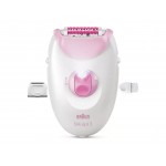Braun Silk Epil 3 Αποτριχωτική Μηχανή Epilator με 2 ταχύτητες, κεφαλή ξυριστικής μηχανής και χτενάκι για τριμάρισμα Pink SE3-031/N