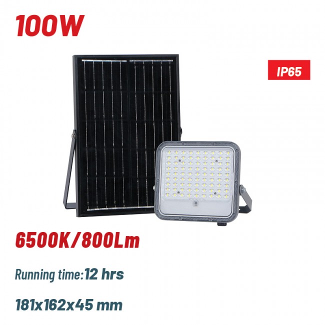 Bormann BLF2250 Στεγανός Ηλιακός Προβολέας LED 100W Ψυχρό Λευκό 6500K με Φωτοκύτταρο IP65 *