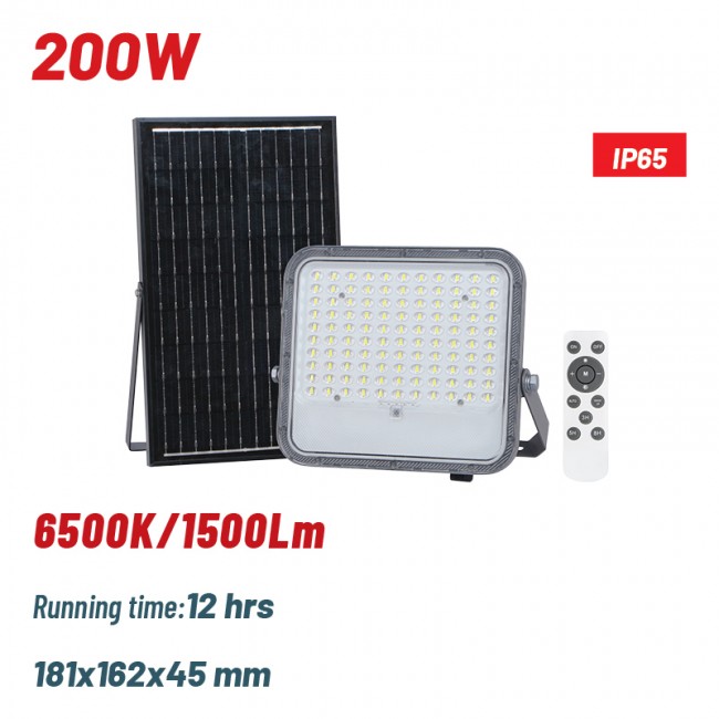 Bormann BLF2450 Στεγανός Ηλιακός Προβολέας LED 200W Ψυχρό Λευκό 6500K IP65 *