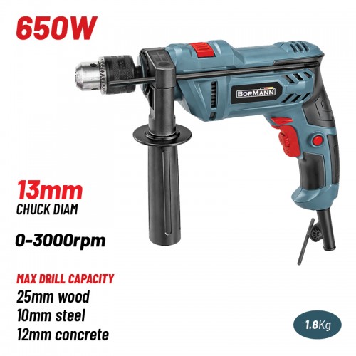 BORMANN Pro BID6510 Δράπανο Κρουστικό 650W, 0-3000rpm,Τσοκ 13mm *
