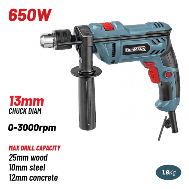 BORMANN Pro BID6510 Δράπανο Κρουστικό 650W, 0-3000rpm,Τσοκ 13mm *