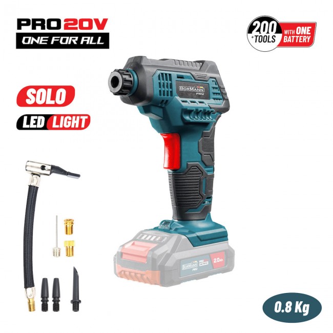 Bormann Pro BBP3640 Τρόμπα Αυτοκινήτου 130PSI Επαναφορτιζόμενη 30lt/min (Χωρίς Μπαταρία) 20V *