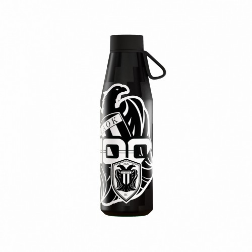 Estia 00-48754 Flow Μπουκάλι Θερμός Ανοξείδωτο BPA Free 500ml Paok BC με Καλαμάκι και Λαβή *