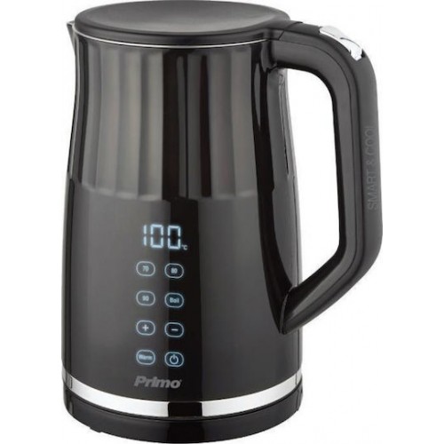 Primo PRCK-40429 Μαύρος Βραστήρας 1.7L 2200W Digital Ανοξείδωτος Cool touch *