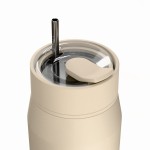 Estia 01-42820 Lens Save The Aegean Ποτήρι Θερμός Ανοξείδωτο BPA Free 360ml Dune με Καλαμάκι *