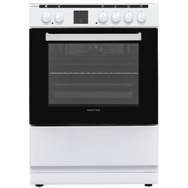 United UFV-68287TP Κουζίνα 69lt με Κεραμικές Εστίες Π60εκ. Λευκή *