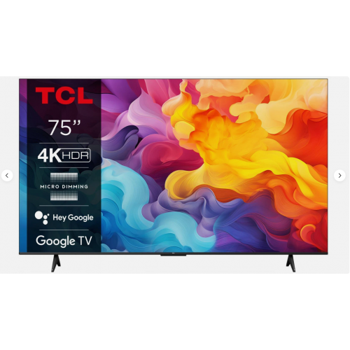 TCL 75P655 Smart TV 75" 4K UHD LED Google TV Dolby Audio HDR10 