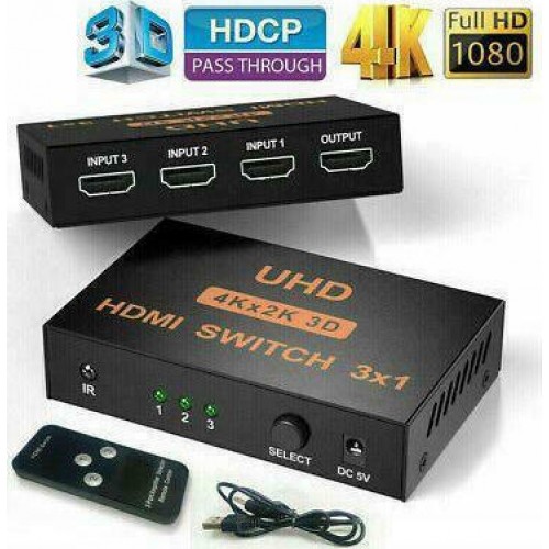 ATC Μεταλλικό 3IN / 1OUT 4K x 2K HDMI Switch 02.001.0041 *