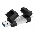 Silicon Power Usb Flash Drive C51, USB/USB-C, 64GB, 120MBps, ασημί - (SP064GBUC3C51V1S)