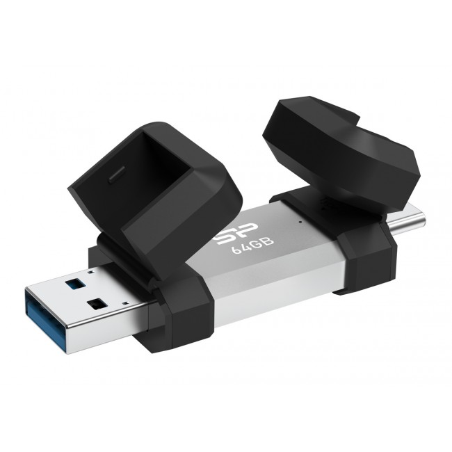 Silicon Power Usb Flash Drive C51, USB/USB-C, 64GB, 120MBps, ασημί - (SP064GBUC3C51V1S) Silicon Power Usb Flash Drive C51, USB/USB-C, 64GB, 120MBps, ασημί - (SP064GBUC3C51V1S)