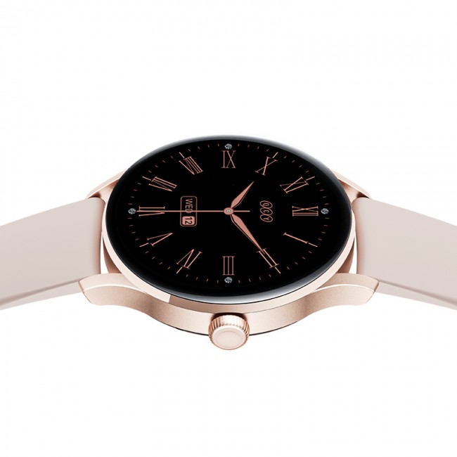 QCY Watch Elite S11 Pink Gold - Small metal 1,19" AMODEL Fashion BT Call IPX8 Waterproof 7Day always QCY