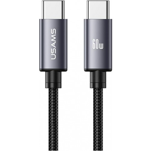 Usams SJ769USB01 USB 2.0 Cable USB-C male - USB-C 60W PD Μαύρο 1m 