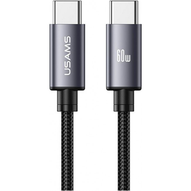 Usams SJ769USB01 USB 2.0 Cable USB-C male - USB-C 60W PD Μαύρο 1m 