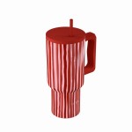Estia 01-41564 Save Aegean Ανακυκλώσιμο Handled Tumbler Θερμός Ανοξείδωτο BPA Free 900ml VIVA STRIPE με Καλαμάκι και Λαβή *