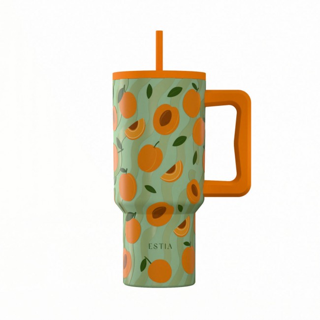 Estia 01-41632 Θερμός Straw Tumbler XL 900ml Peach Garden * Estia 01-41632 Θερμός Straw Tumbler XL 900ml Peach Garden *