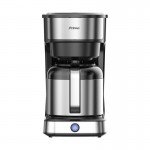 Primo PRCM-40581 Καφετιέρα Φίλτρου 900W με ανοξείδωτη κανάτα θερμός 1.2L 10φλ Μαύρη-Inox