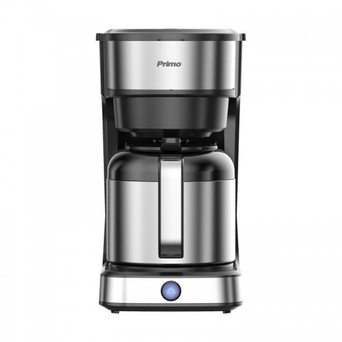 Primo PRCM-40581 Καφετιέρα Φίλτρου 900W με ανοξείδωτη κανάτα θερμός 1.2L 10φλ Μαύρη-Inox