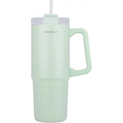 Homely Estia 01-34559  Θερμός Straw Tumbler  900ml Seafoam*
