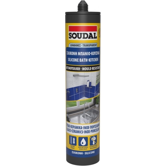 SOUDAL Σιλικόνη αντιμουχλική διάφανη 280ml 122991142