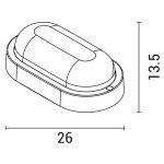 Eurolamp 145-20025 Επιτοίχια Εξωτερική Πλαφονιέρα LED IP54 18W με Θερμό Λευκό Φως 26x13.5x58εκ.