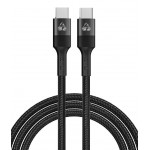 Powertech PTR-0132 Braided USB 2.0 Cable USB-C male - USB-C 100W PD Μαύρο 1m 