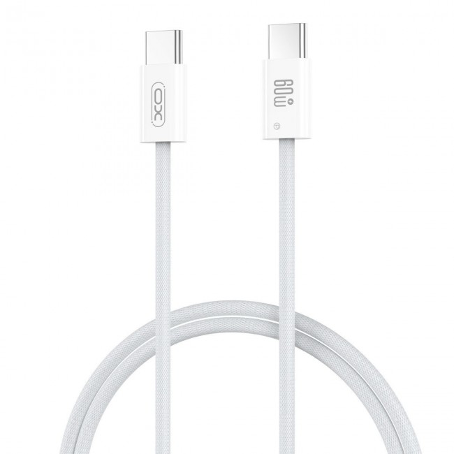 XO NB-Q273 USB 2.0 Cable USB-C male - USB-C 60W PD Λευκό 1m 16.005.0356