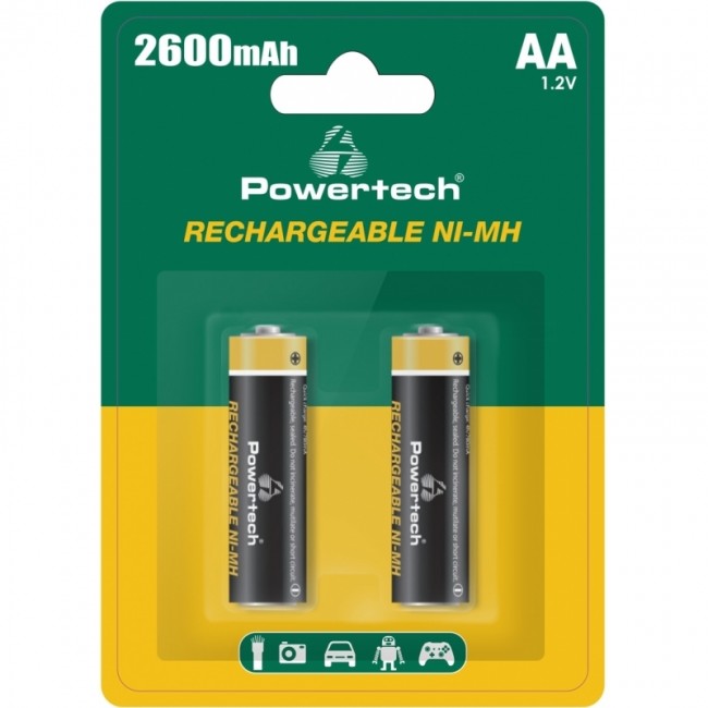 Powertech PT-1404 Επαναφορτιζόμενες Μπαταρίες AA Ni-MH 2600mAh 1.2V 2τμχ