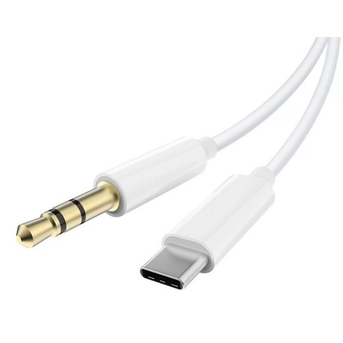 Powertech CAB-UC093 USB 2.0 Cable USB-C male - USB-C / 3.5mm Λευκό 1m 