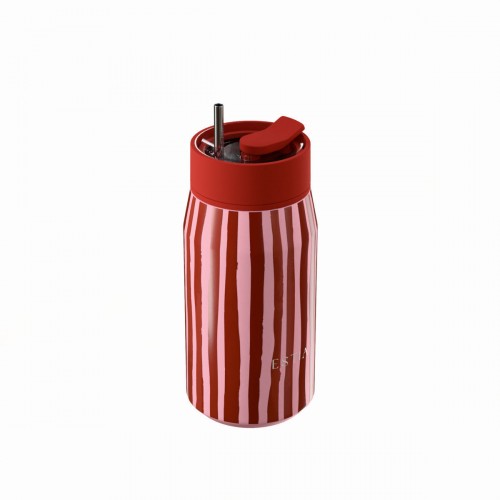 Estia 01-43025 Lens Save The Aegean Ποτήρι Θερμός Ανοξείδωτο BPA Free 360ml Viva Stripe με Καλαμάκι *