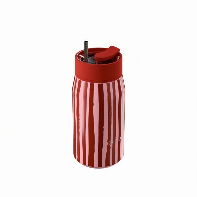 Estia 01-43025 Lens Save The Aegean Ποτήρι Θερμός Ανοξείδωτο BPA Free 360ml Viva Stripe με Καλαμάκι *