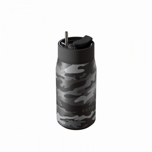 Estia 01-47887 Lens Save The Aegean Ποτήρι Θερμός Ανοξείδωτο BPA Free 360ml Dark Camo με Καλαμάκι *