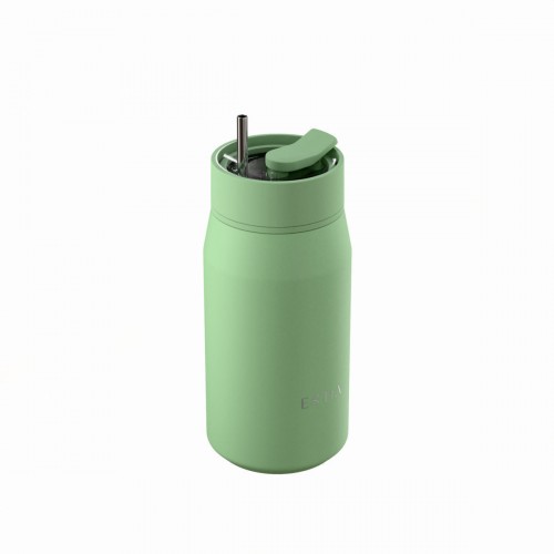 Estia 01-42844 Lens Save The Aegean Ποτήρι Θερμός Ανοξείδωτο BPA Free 360ml Pine με Καλαμάκι *
