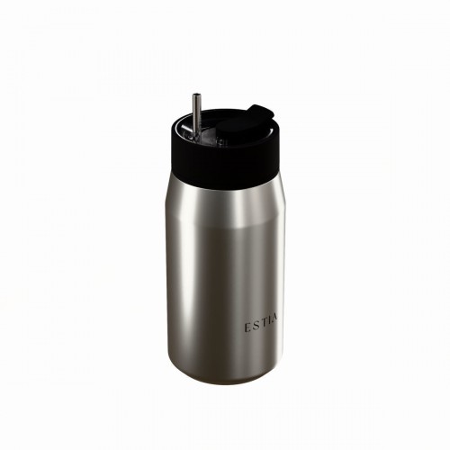 Estia 01-42875 Lens Save The Aegean Ποτήρι Θερμός Ανοξείδωτο BPA Free 360ml Brushed με Καλαμάκι *