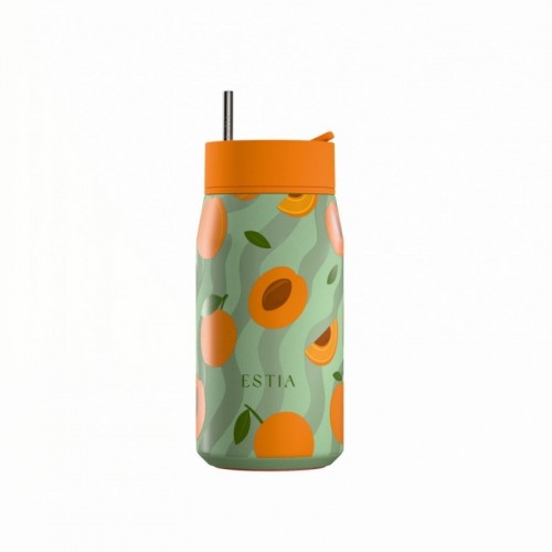 Estia 01-43100 Lens Save The Aegean Ποτήρι Θερμός Ανοξείδωτο BPA Free 360ml Peach Garden με Καλαμάκι *