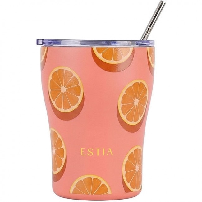 Estia 01-49010 Coffee Mug Save The Aegean Ποτήρι Θερμός Ανοξείδωτο BPA Free 350ml Orange Pop με Καλαμάκι * Estia 01-49010 Coffee Mug Save The Aegean Ποτήρι Θερμός Ανοξείδωτο BPA Free 350ml Orange Pop με Καλαμάκι *