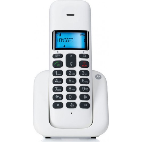 Motorola T301 White (Ελληνικό Μενού) Ασύρματο τηλέφωνο με ανοιχτή ακρόαση